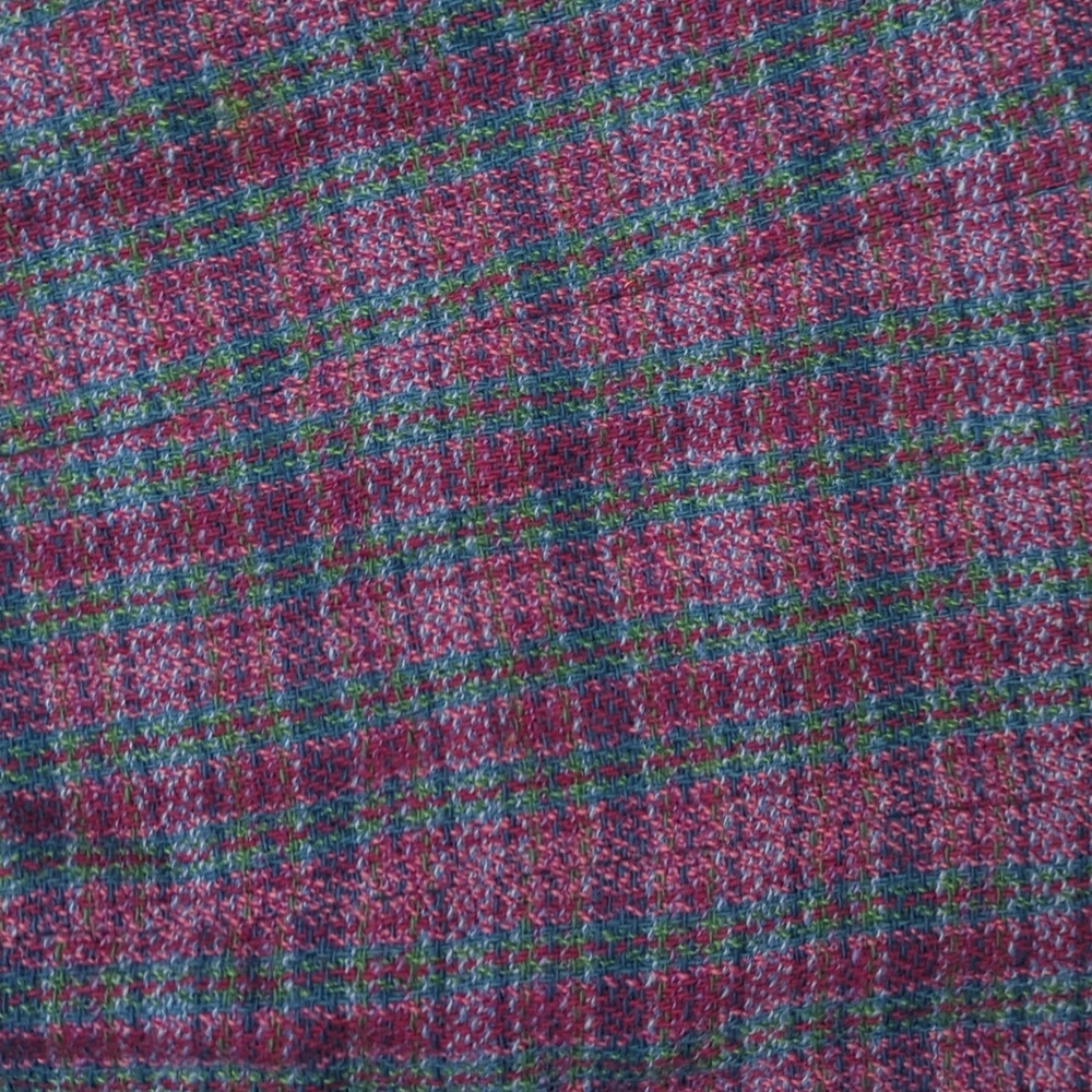 Wool Vintage? Checked Lined Purple Midi Skirt - Picture 2 of 7